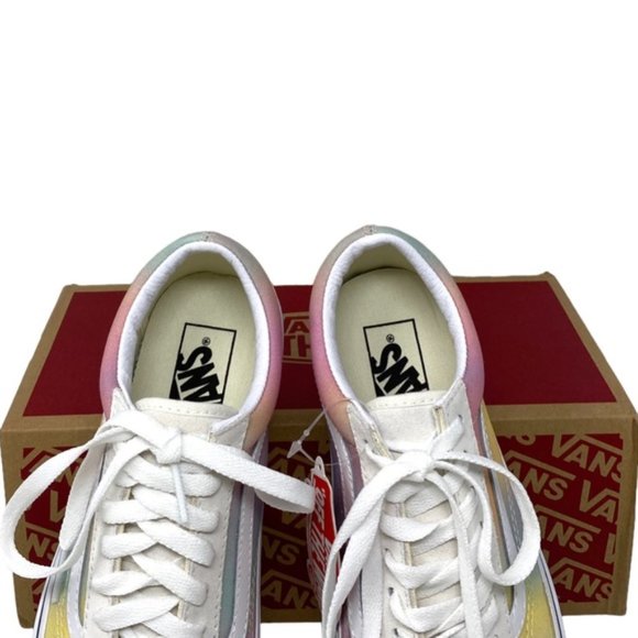 VANS Old Skool Low Top Beige Multi Canvas Suede Women Size Sneakers VN0A4U3BWGQ - Picture 6 of 10